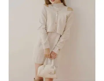 Chico 벨로아 민소매 원피스+가디건 세트