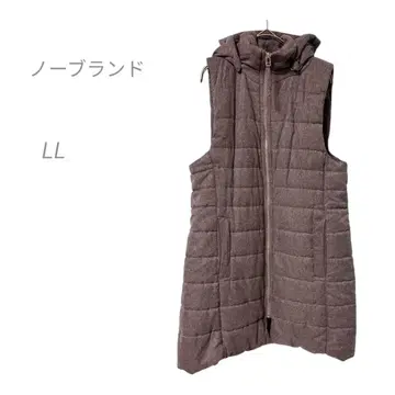 충전솜 롱 코트 슬리브리스 LL 후드 부착 빅