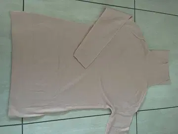 핑크 니트 스웨터 튜닉 긴팔