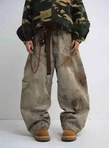 PEOPLESENSE Mud Dye Pants 와이드 팬츠 청바지 y2k