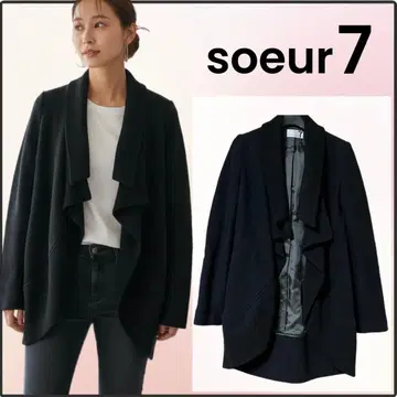 [ 새상품급 ] soeur7 드레이프 리브 자켓 가디건 울 도킹