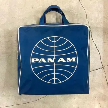 레어 USA PANAM 팬암 에어라인 백 네이비 vintage