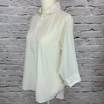 23구 블라우스 아이보리 루즈한 사이즈 46 7분 소매 000303