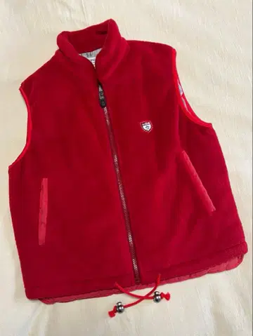 Munsingwear 빨간색 플리스 퀼팅 베스트