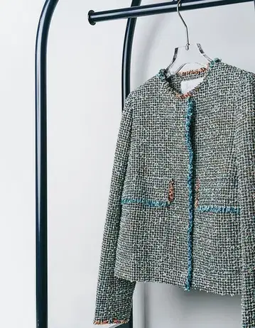 보르지 LINTON 트위드 노카라 자켓