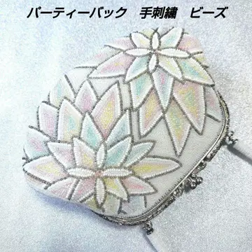 파티 백 총 비즈 수제 자수 새상품급 재패니즈 모던