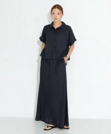 URBAN RESEARCH 린넨 혼방 크롭 돌먼 셔츠