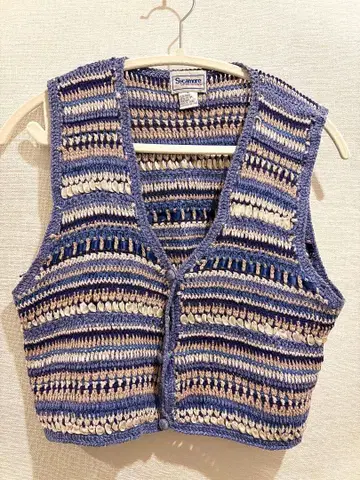 리본 뜨개질 보더 베스트