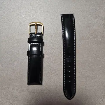블랙 가죽 벨트 골드 컬러 버클 SEIKO