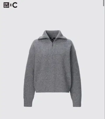 UNIQLO C 프리미엄 라무 하프 지퍼 스웨터 & 미니 스커트 셋업