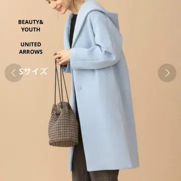 유나이티드 애로우즈 뷰티&유스 롱 코트 후드 2way 스카이블루