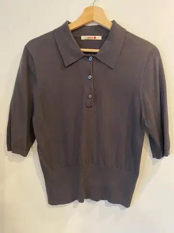 BACCA 다크 그레이 반팔 폴로 니트