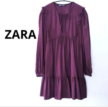 zara 프릴 디자인 퍼플 원피스