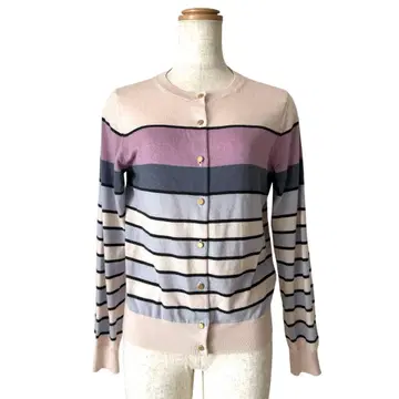 ANAYI 메리노울 보더 가디건 38