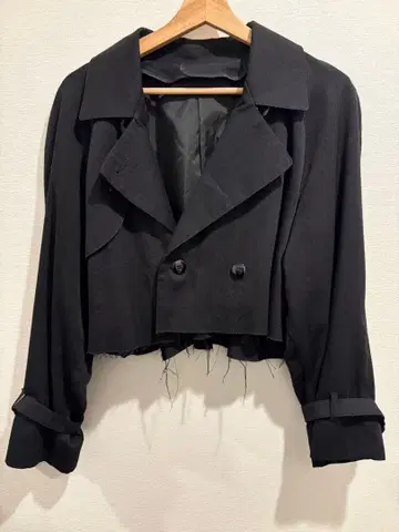 변형 리메이크 2way 블랙 트렌치코트