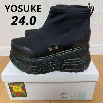 [ 새상품 ] 요스케 YOSUKE 통굽 스니커즈 24.0 숏부츠 블랙