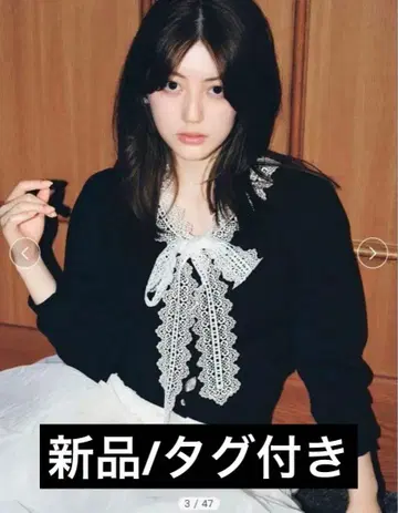 [ USAGI ONLINE 한정판 ] 레이스 보타이 가디건 / 정품