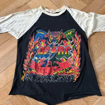 빈티지 70's AC/DC 밴딩T 파키면