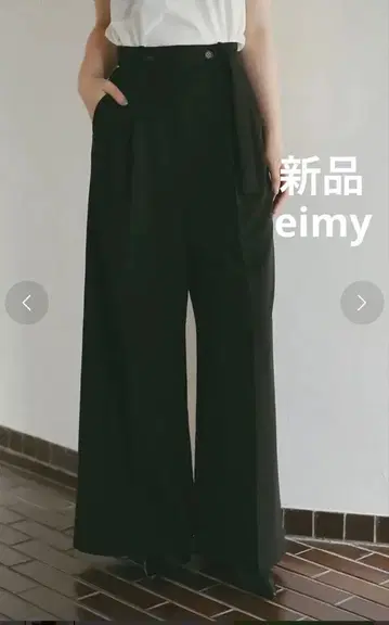 eimyinstoire 에이미 와이드 슬랙스 팬츠 블랙