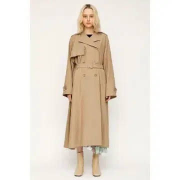 SLY 워셔블 트렌치코트 베이지 S 여성용 벨트 포함
