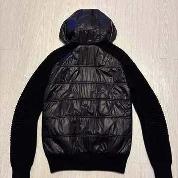 블랙 후드 부착 다운 자켓 RLX 니트 다운 랄프 로렌