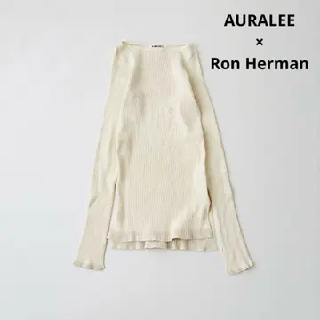 AURALEE x Ron Herman 기가 보트넥 풀오버 베이지 0