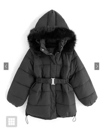 GRL 벨트 포함 퍼 충전솜 다운 코트 [kd47]