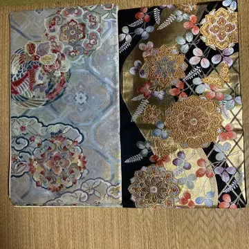 화려한 꽃무늬 후쿠로 오비 두 개