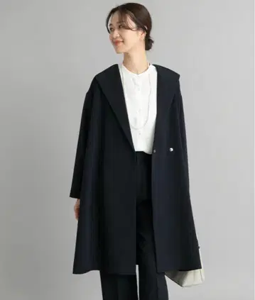 DOORS 더블 크로스 가운 코트 네이비 미사용품