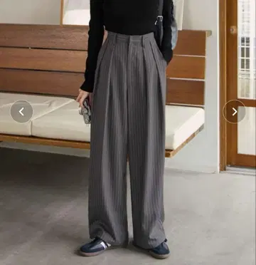 CHAN ME 턱 볼륨 와이드 슬랙스 차콜 그레이 M 사이즈