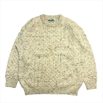 90s 아란 크라프트 피셔맨 니트 스웨터 구제 의류 남성용 L