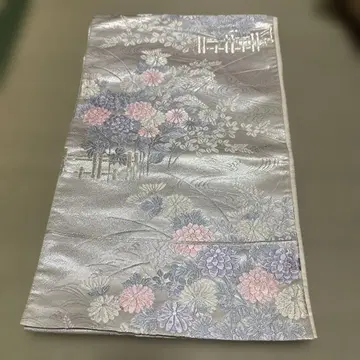 꽃무늬 후쿠로 오비 광택 있는 원단