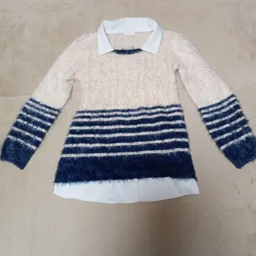 axes femme 레이어드 스타일 복슬복슬 스트라이프 니트