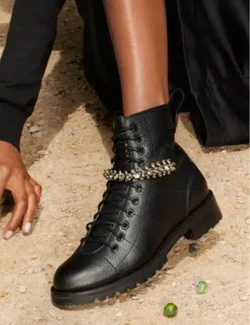 JIMMY CHOO Cruz Flat Leather Ankle Boots