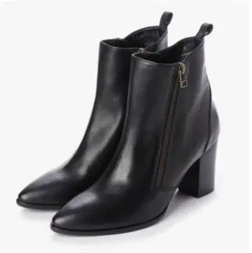 프리미엄 가죽 스틸레토 부츠 블랙 37