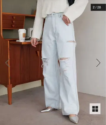 거의 미사용 Discoat 디스코트 크러쉬 데님 팬츠 배송비 포함