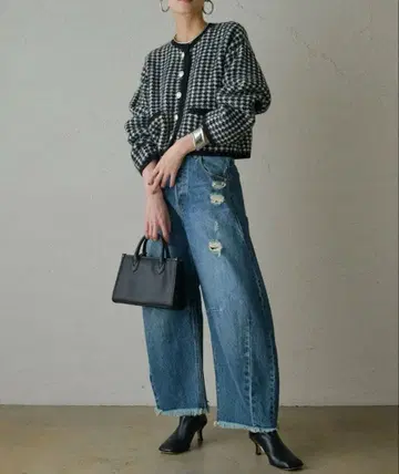 새상품급 라운지 드레스 코쿤 데님 팬츠 블루 S