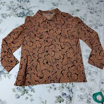 꽃무늬 실크 혼방 긴팔 셔츠 자켓