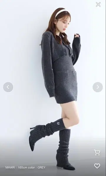 새상품급 에이미 로고 버튼 니트 세트 원피스