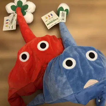 피크민 캐릭터 모자 빨간색 파랑