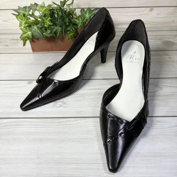 1376 [컨디션 최상] 리즈라피네 가죽 펌프스 리본 23.5 EE