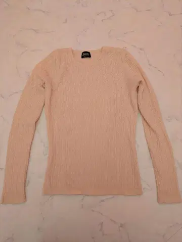 Herno 베이지 리브 니트 긴팔 스웨터