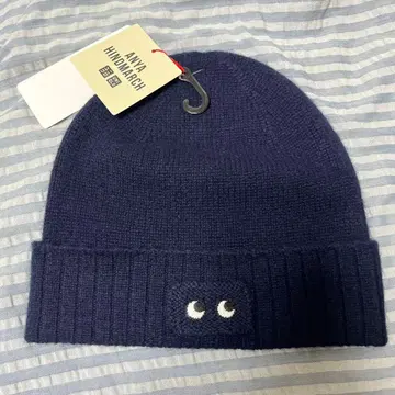 [미사용 새상품] UNIQLO 안야 힌드마치 캐시미어 니트 비니 네이비