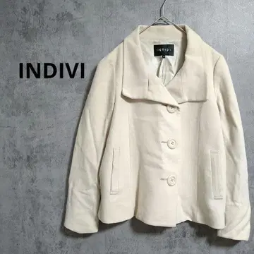 인디비 하프 자켓 하프 코트 쇼트 기장 빅 칼라 버튼