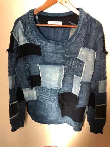 ones stroke 재구축 패치워크 니트