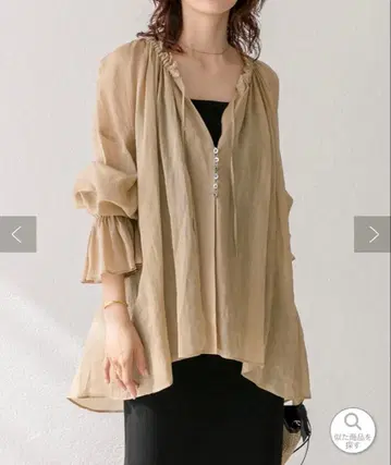 리브드로와 라미 시어 개더 블라우스