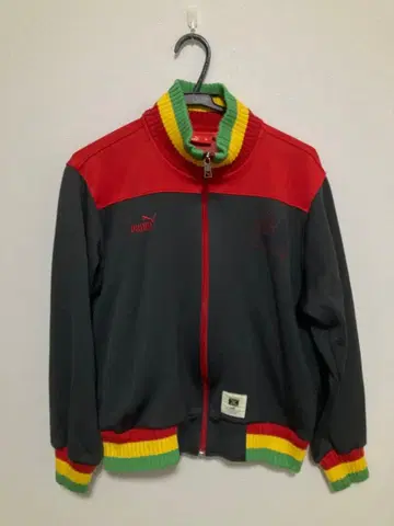 [새상품급] PUMA 하이넥 트랙 자켓 라스타 컬러 자메이카