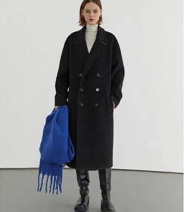 화이트칼라 더블 롱 코트 [ Fano Studios ]