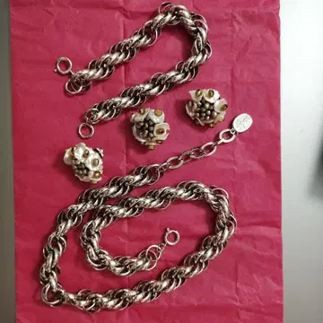 트위스트 체인 목걸이 세트