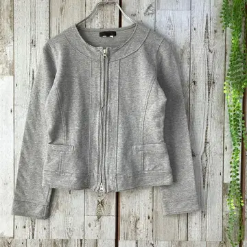 iCB 아이씨비 노카라 자켓 맨투맨 계열 그레이 S 지퍼